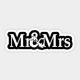 Dungeons and Dragons Wedding Mr & Mrs White Sticker